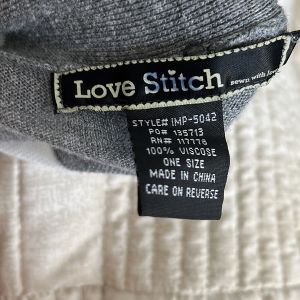 Love stitch one size cardigan grey and white open‎ front - Picture 4 of 4
